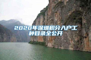 2020年深圳积分入户工种目录全公开