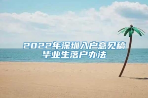 2022年深圳入户意见稿毕业生落户办法