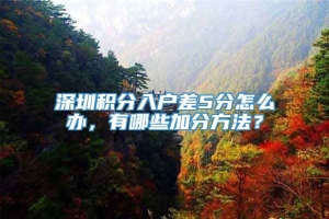 深圳积分入户差5分怎么办，有哪些加分方法？