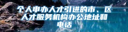 个人申办人才引进的市、区人才服务机构办公地址和电话