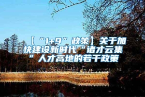 【“1+9”政策】关于加快建设新时代“诸才云集”人才高地的若干政策