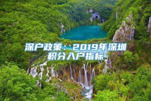 深户政策：2019年深圳积分入户指标