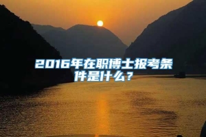 2016年在职博士报考条件是什么？