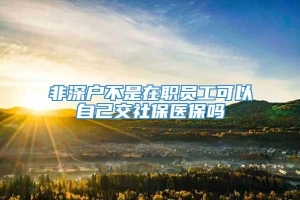 非深户不是在职员工可以自己交社保医保吗