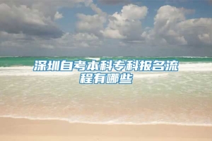 深圳自考本科专科报名流程有哪些