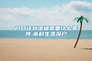 户口迁到深圳需要什么条件,本科生落深户