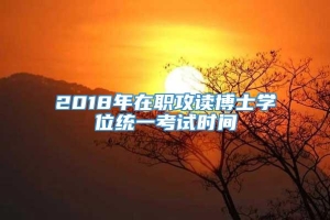 2018年在职攻读博士学位统一考试时间