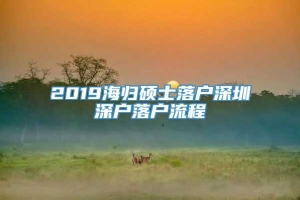 2019海归硕士落户深圳深户落户流程