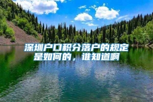 深圳户口积分落户的规定是如何的，谁知道啊