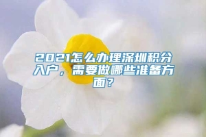 2021怎么办理深圳积分入户，需要做哪些准备方面？