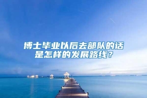 博士毕业以后去部队的话是怎样的发展路线？