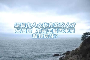 深圳市人大代表热议人才安居房 本科生能否来深就有房住？