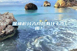 深圳积分入户后有什么作用？