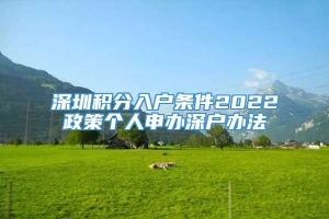 深圳积分入户条件2022政策个人申办深户办法