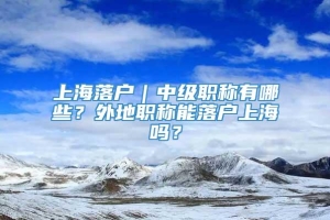 上海落户｜中级职称有哪些？外地职称能落户上海吗？