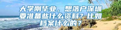 大学刚毕业，想落户深圳要准备些什么资料？比如档案什么的？