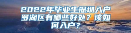 2022年毕业生深圳入户罗湖区有哪些好处？该如何入户？