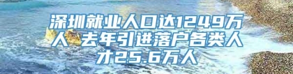 深圳就业人口达1249万人 去年引进落户各类人才25.6万人