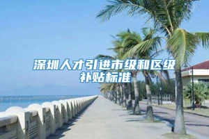 深圳人才引进市级和区级补贴标准