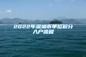 2022年深圳市单位积分入户流程