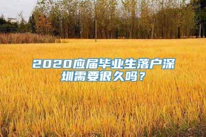 2020应届毕业生落户深圳需要很久吗？