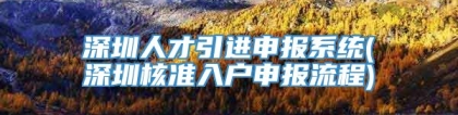 深圳人才引进申报系统(深圳核准入户申报流程)