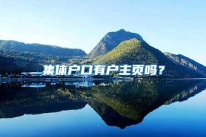 集体户口有户主页吗？