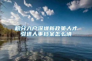 积分入户深圳新政策人才引进人事档案怎么填