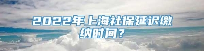 2022年上海社保延迟缴纳时间？