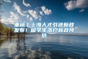 重磅丨上海人才引进新政发布！留学生落户新政预估