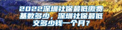 2022深圳社保最低缴费基数多少，深圳社保最低交多少钱一个月？