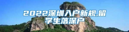 2022深圳入户新规,留学生落深户