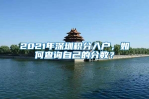 2021年深圳积分入户，如何查询自己的分数？