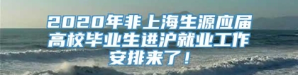 2020年非上海生源应届高校毕业生进沪就业工作安排来了！