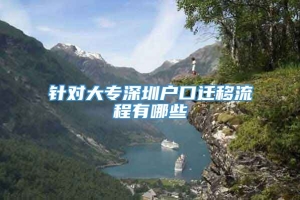 针对大专深圳户口迁移流程有哪些