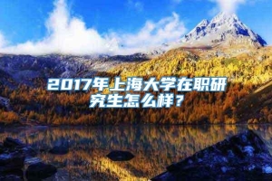 2017年上海大学在职研究生怎么样？