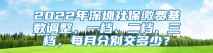 2022年深圳社保缴费基数调整，一档、二档、三档，每月分别交多少？