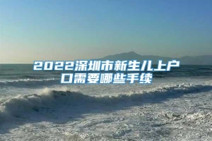 2022深圳市新生儿上户口需要哪些手续