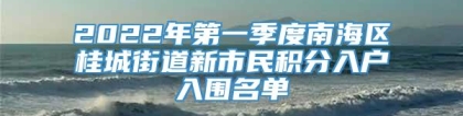 2022年第一季度南海区桂城街道新市民积分入户入围名单