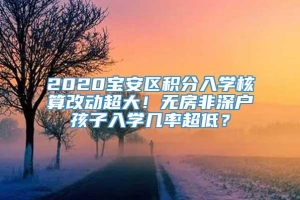 2020宝安区积分入学核算改动超大！无房非深户孩子入学几率超低？