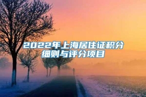 2022年上海居住证积分细则与评分项目