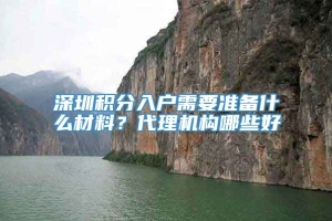 深圳积分入户需要准备什么材料？代理机构哪些好