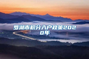 罗湖市积分入户政策2020年