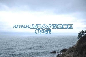 2022上海人才引进第四批公示