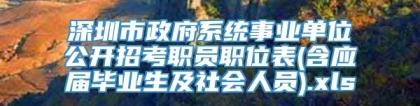 深圳市政府系统事业单位公开招考职员职位表(含应届毕业生及社会人员).xls