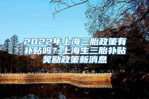 2022年上海三胎政策有补贴吗？上海生三胎补贴奖励政策新消息