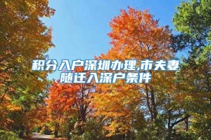 积分入户深圳办理,市夫妻随迁入深户条件