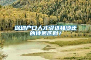 深圳户口人才引进和随迁的待遇区别？