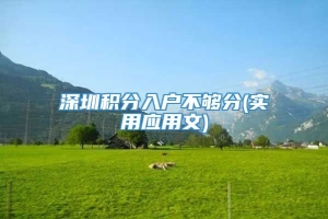 深圳积分入户不够分(实用应用文)