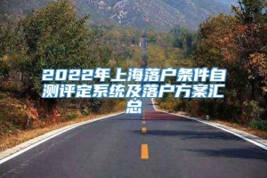 2022年上海落户条件自测评定系统及落户方案汇总